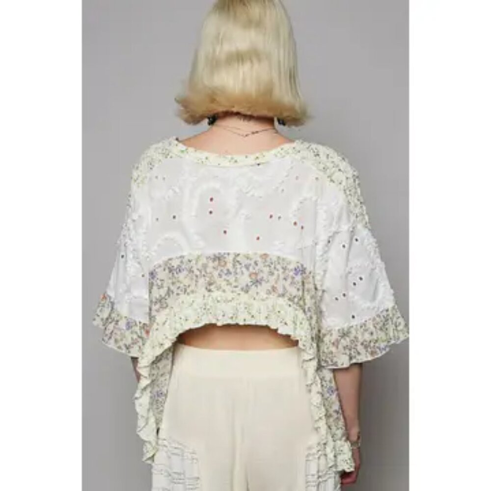 POL Lace Floral High Low Top Size Small - Picture 5 of 11